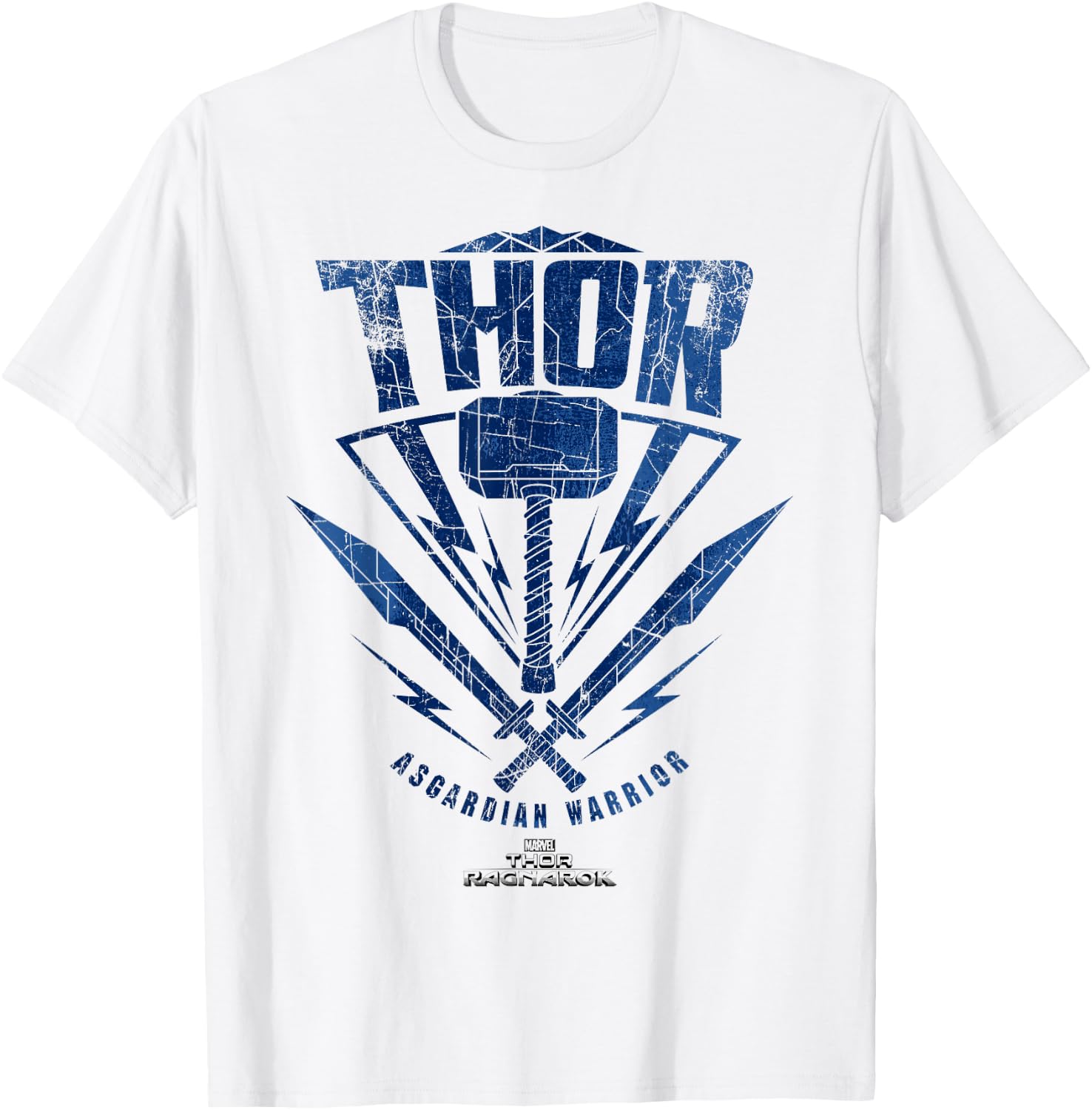 Marvel Thor Ragnarok Asgardian Warrior Hammer Shield T-Shirt - T-Shirt | White
