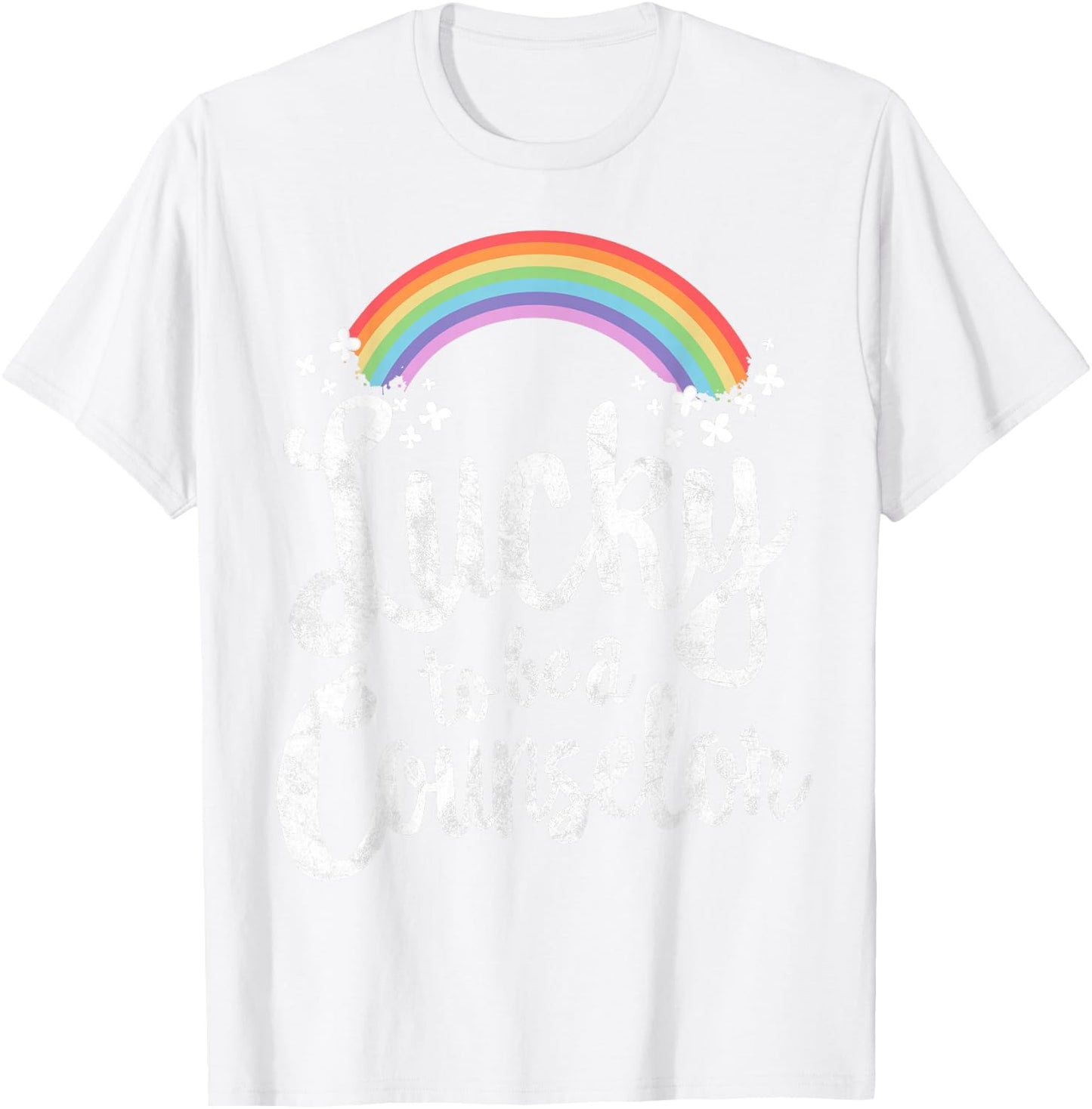 Lucky To Be A Counselor School St Patricks Day Gift T-Shirt - T-Shirt | White