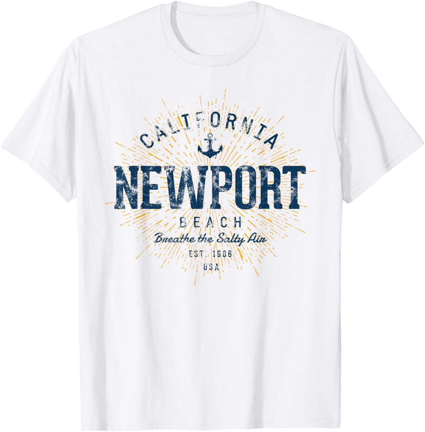 Vintage Newport Beach Retro T-Shirt - T-Shirt | White