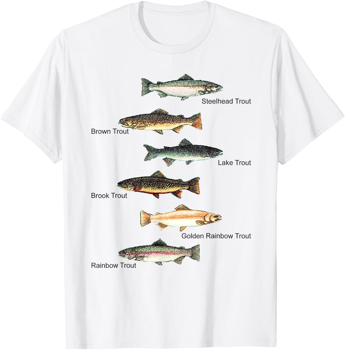 Types of Trout Fish Species Collection Fishing T-Shirt - T-Shirt | White