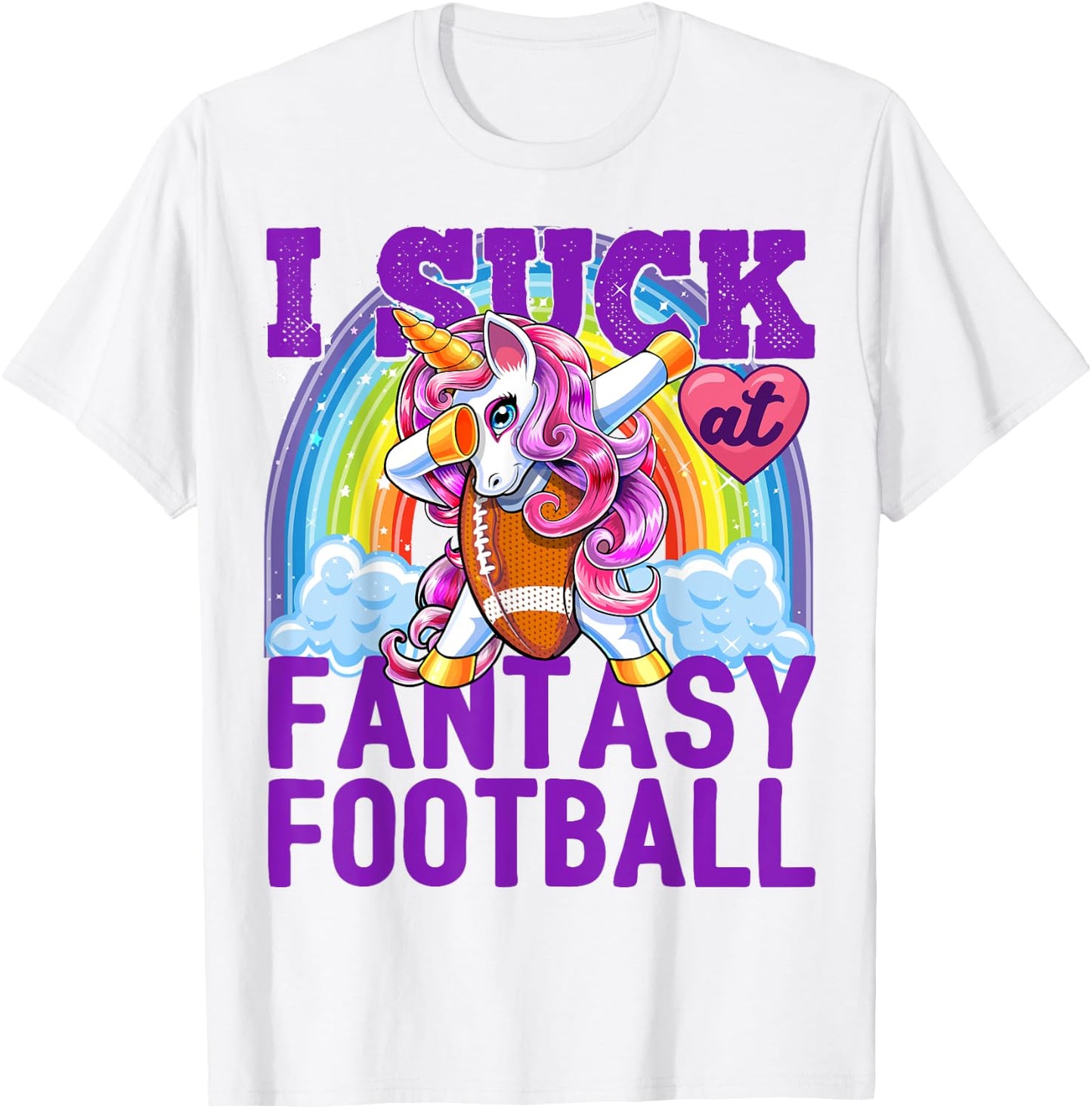 I Suck at Fantasy Football Dabbing Unicorn Loser Shirt Men T-Shirt - T-Shirt | White