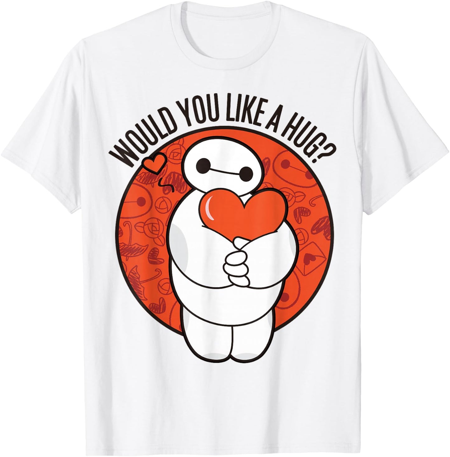 Disney Big Hero 6 Valentine's Day Baymax Hug Heart Logo T-Shirt - T-Shirt | White