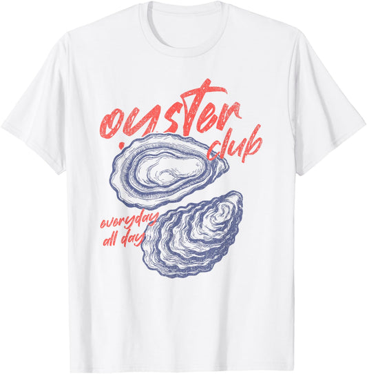 Oyster Club Seafood Vintage T-Shirt - T-Shirt | White