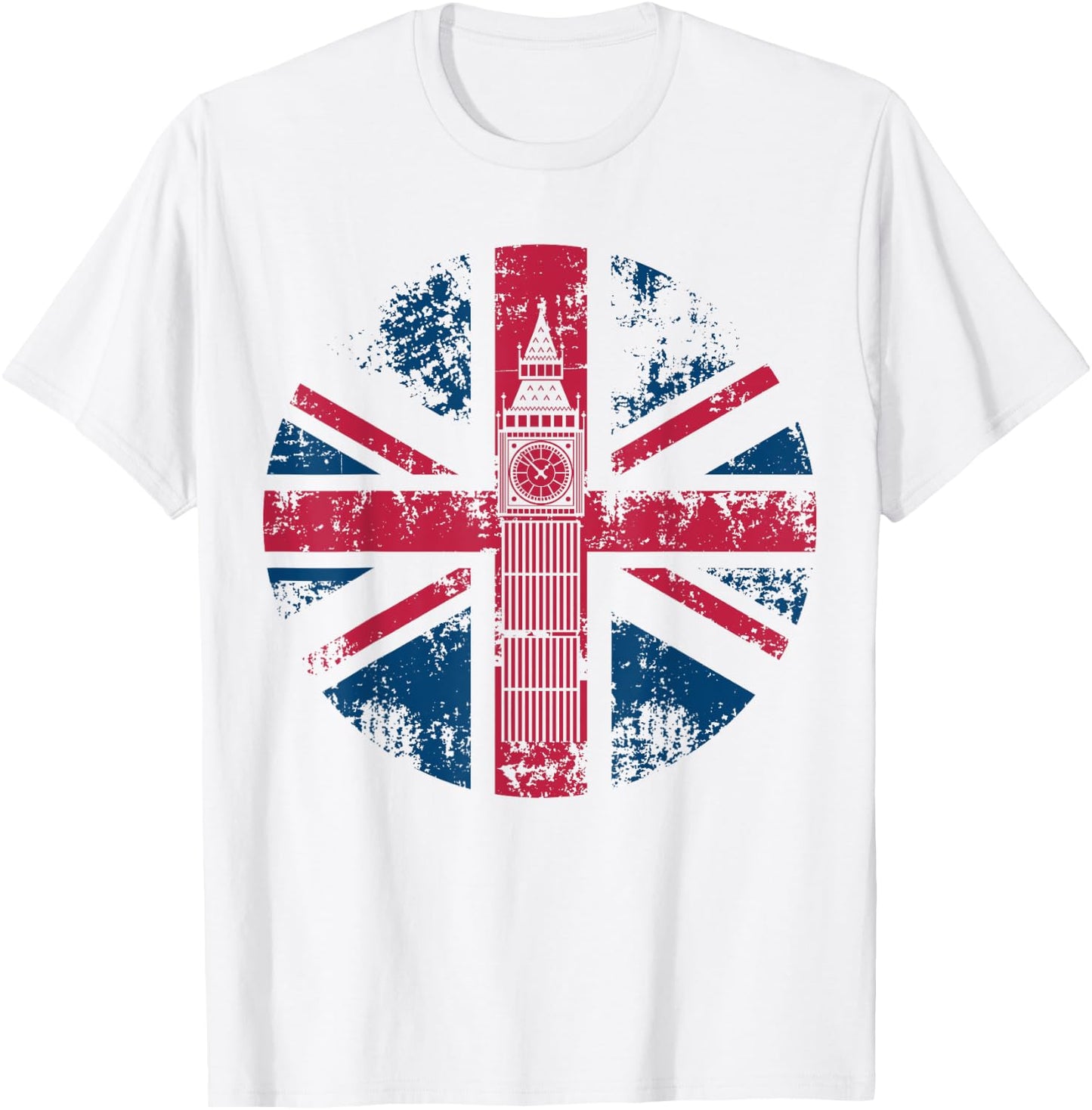London Big Ben Union Jack Vintage UK Flag British Shirt Gift T-Shirt - T-Shirt | White