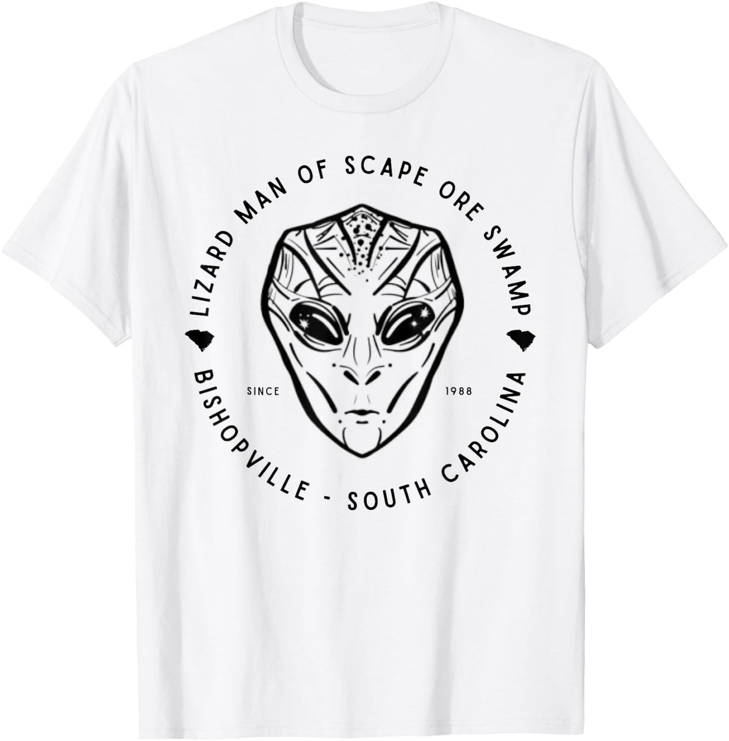 Lizard Man of Scape Ore Swamp Bishopville SC Famous Cryptid T-Shirt - T-Shirt | White