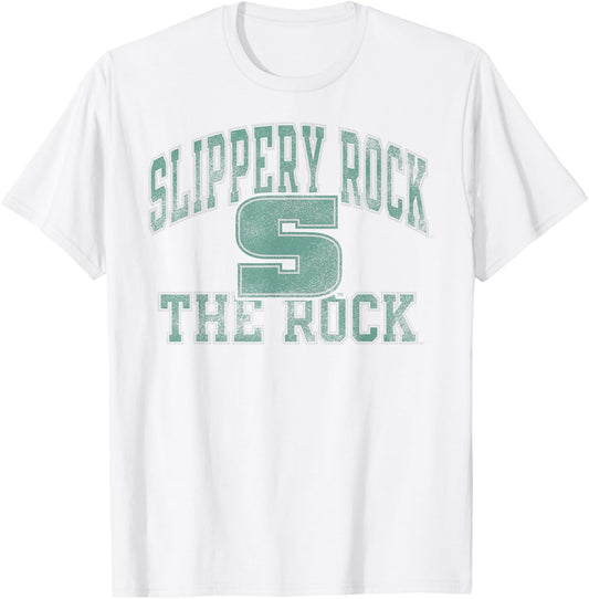 Slippery Rock The Rock Vintage Worn Heather Gray T-Shirt - T-Shirt | White