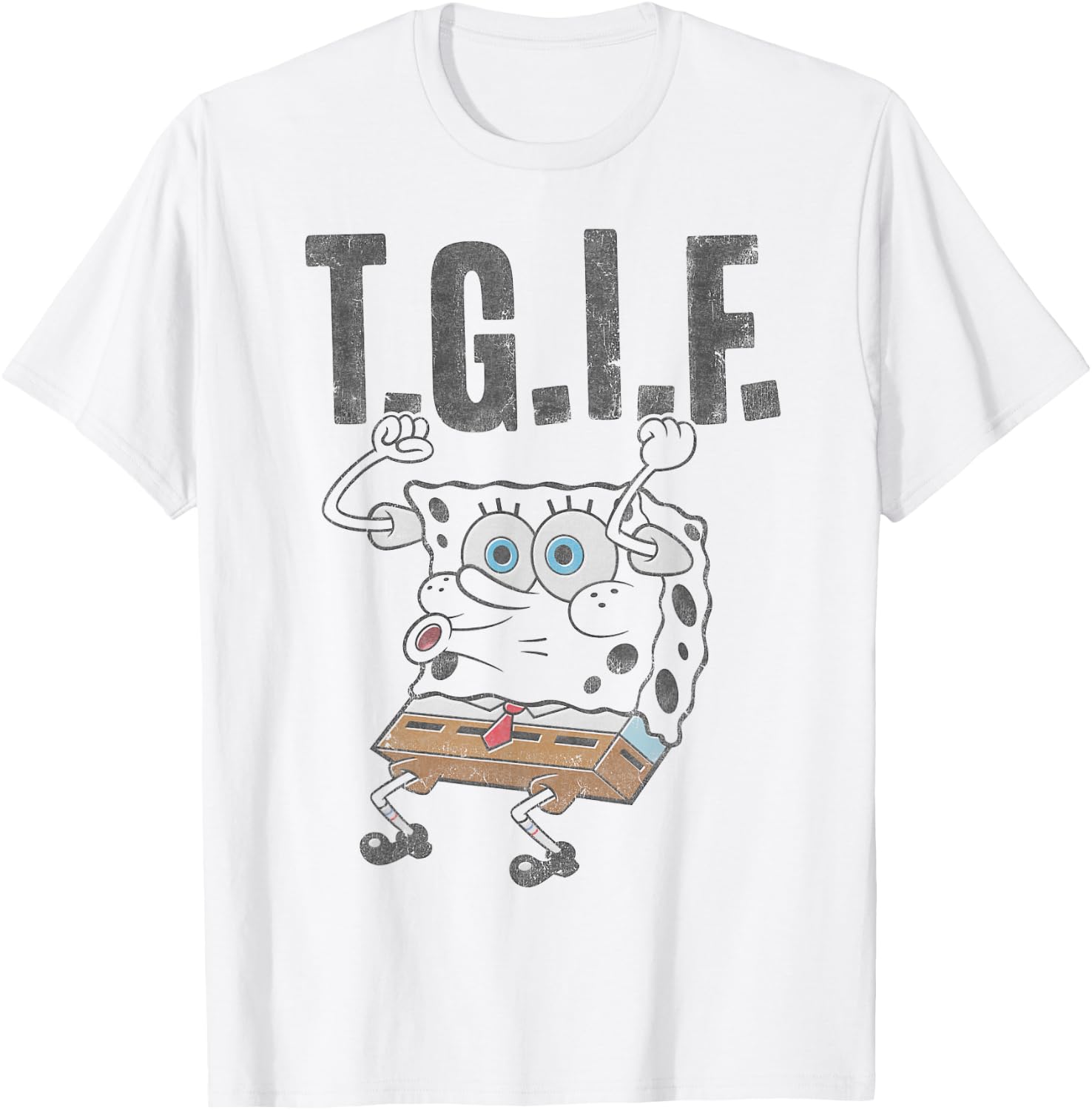 Spongebob SquarePants T.G.I.F. Humorous T-Shirt - T-Shirt | White