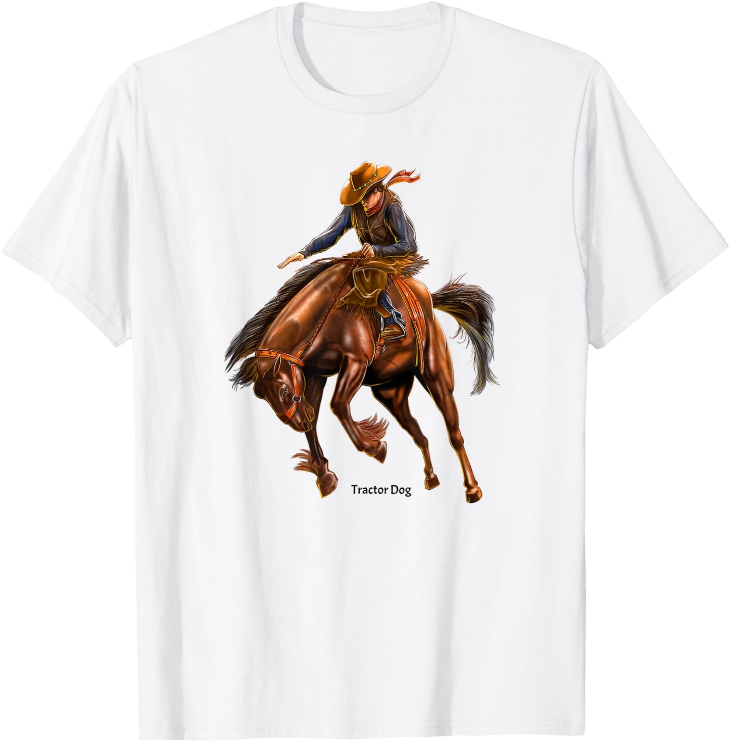 Bucking Bronco Rodeo T-Shirt - T-Shirt | White