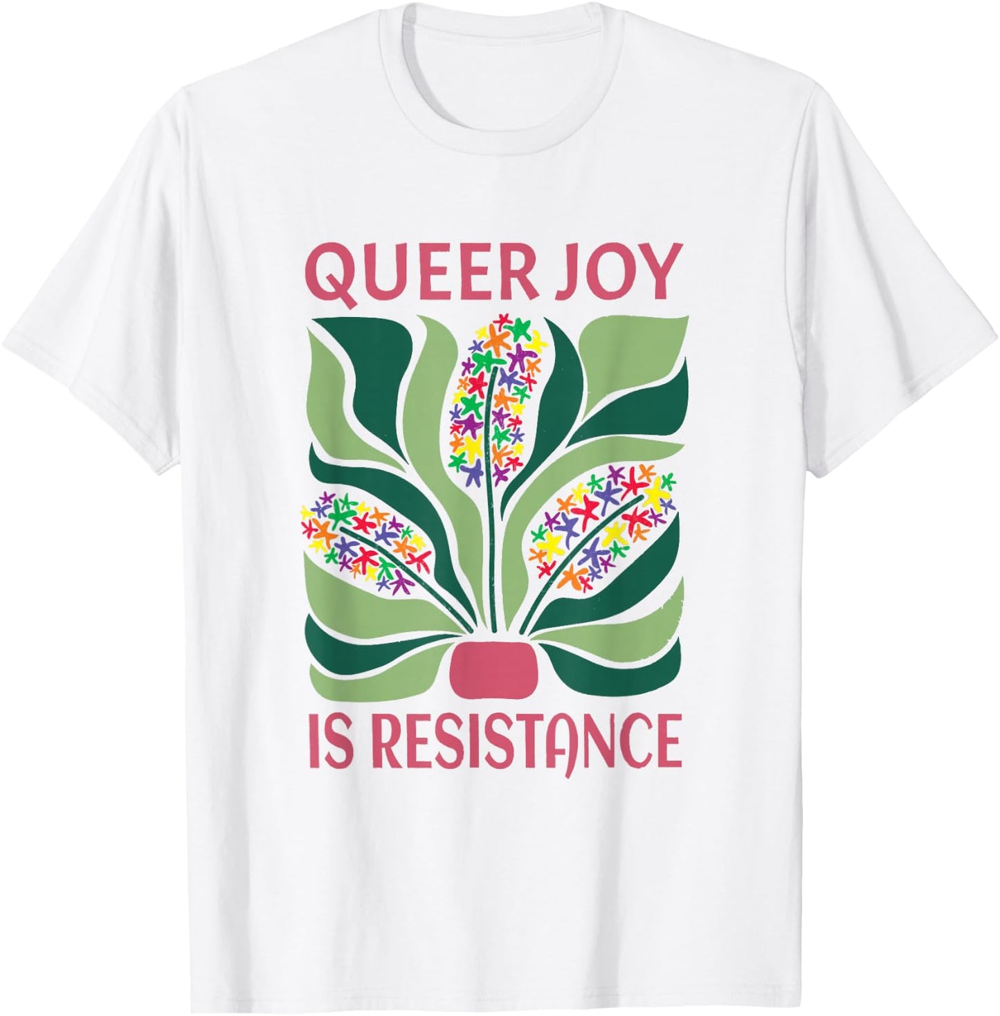Retro Boho Floral Pride Floral Pride Month Queer Joy T-Shirt - T-Shirt | White