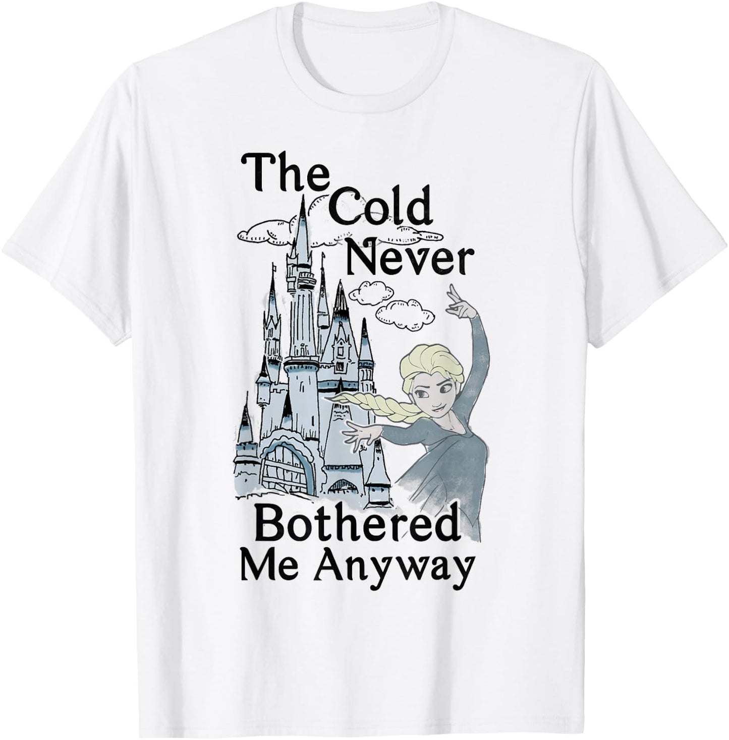 Disney Frozen Elsa Cold Never Bothered Me Graphic T-Shirt - T-Shirt | White