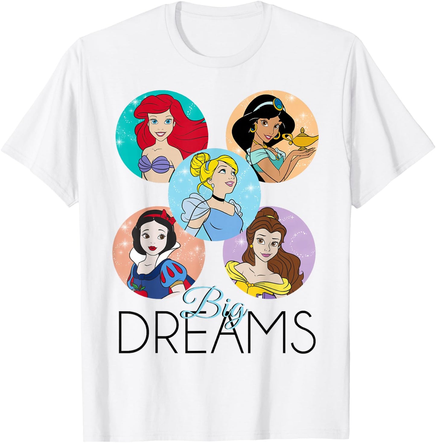 Disney Princess Big Dreams Sparkle Character Bubbles T-Shirt - T-Shirt | White
