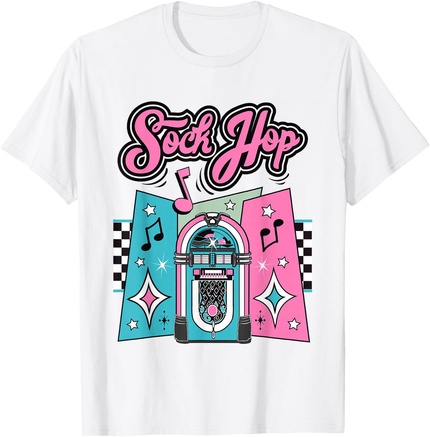 1950s Sock Hop Costume Retro 50s Vintage Rockabilly Doo Wop T-Shirt - T-Shirt | White
