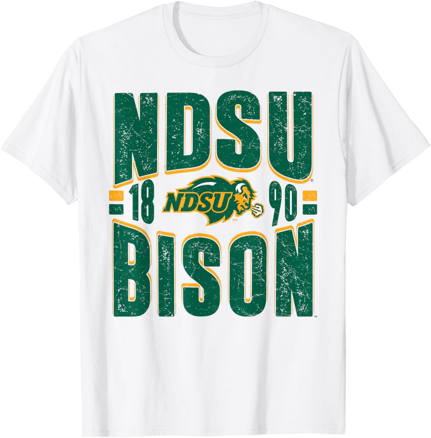 North Dakota State Bison Vintage 90's Retro Gray T-Shirt - T-Shirt | White