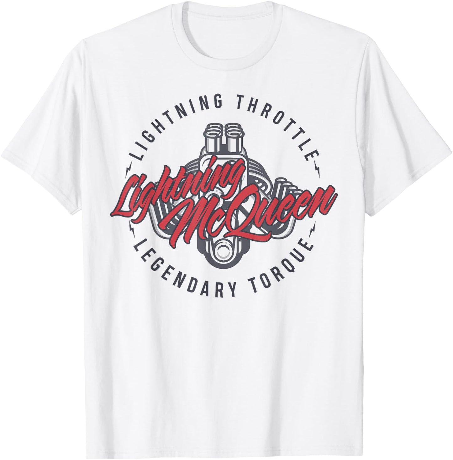 Disney Pixar Cars Lightning McQueen Engine Graphic T-Shirt - T-Shirt | White