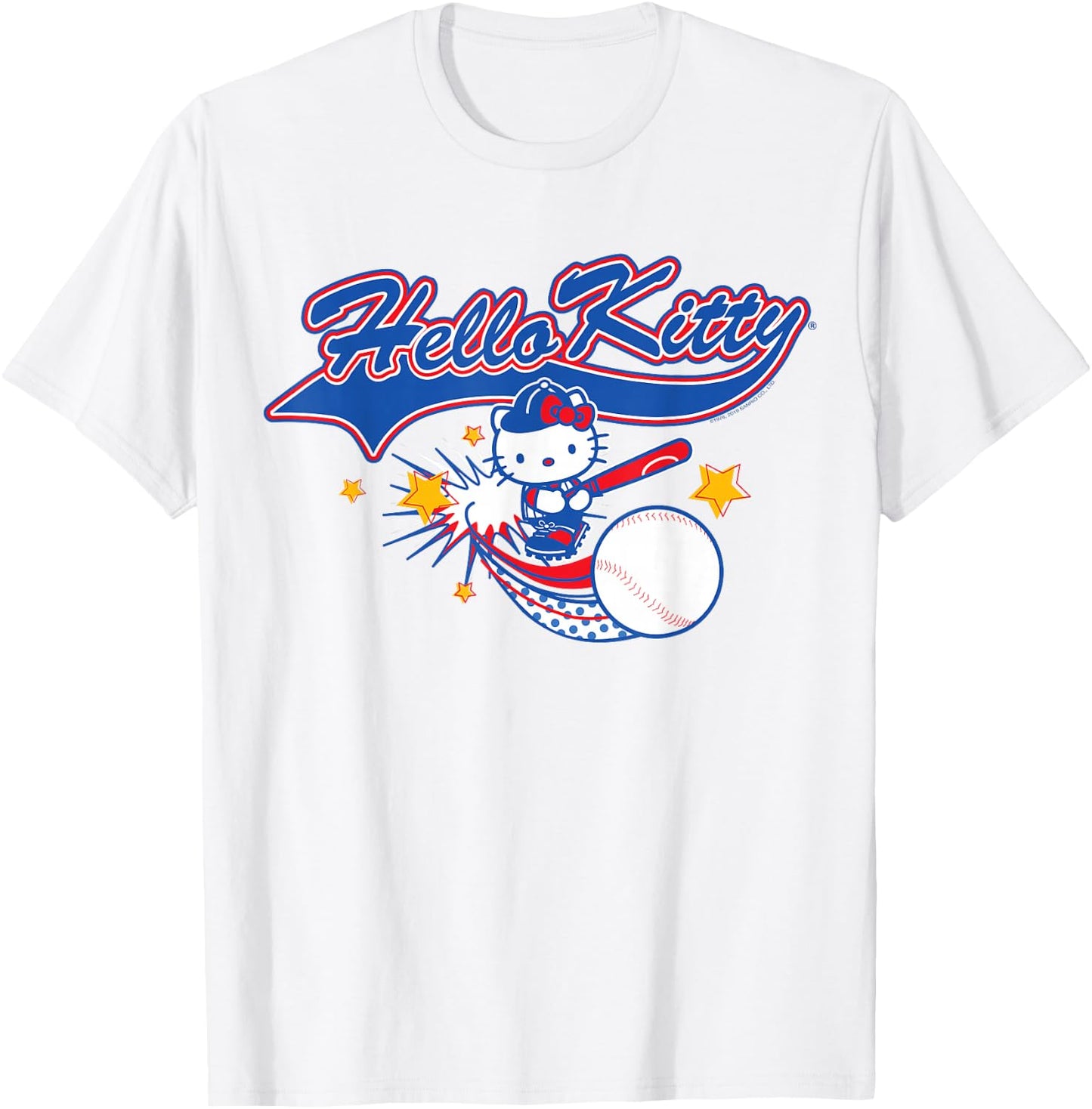 Hello Kitty Home Run Baseball Softball Shirt T-Shirt - T-Shirt | White