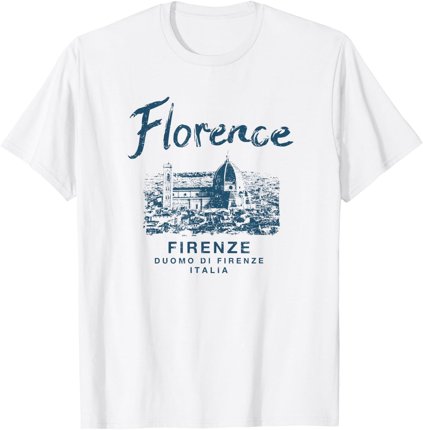 Florence Italy Duomo di Firenze Vintage Italian T-Shirt - T-Shirt | White