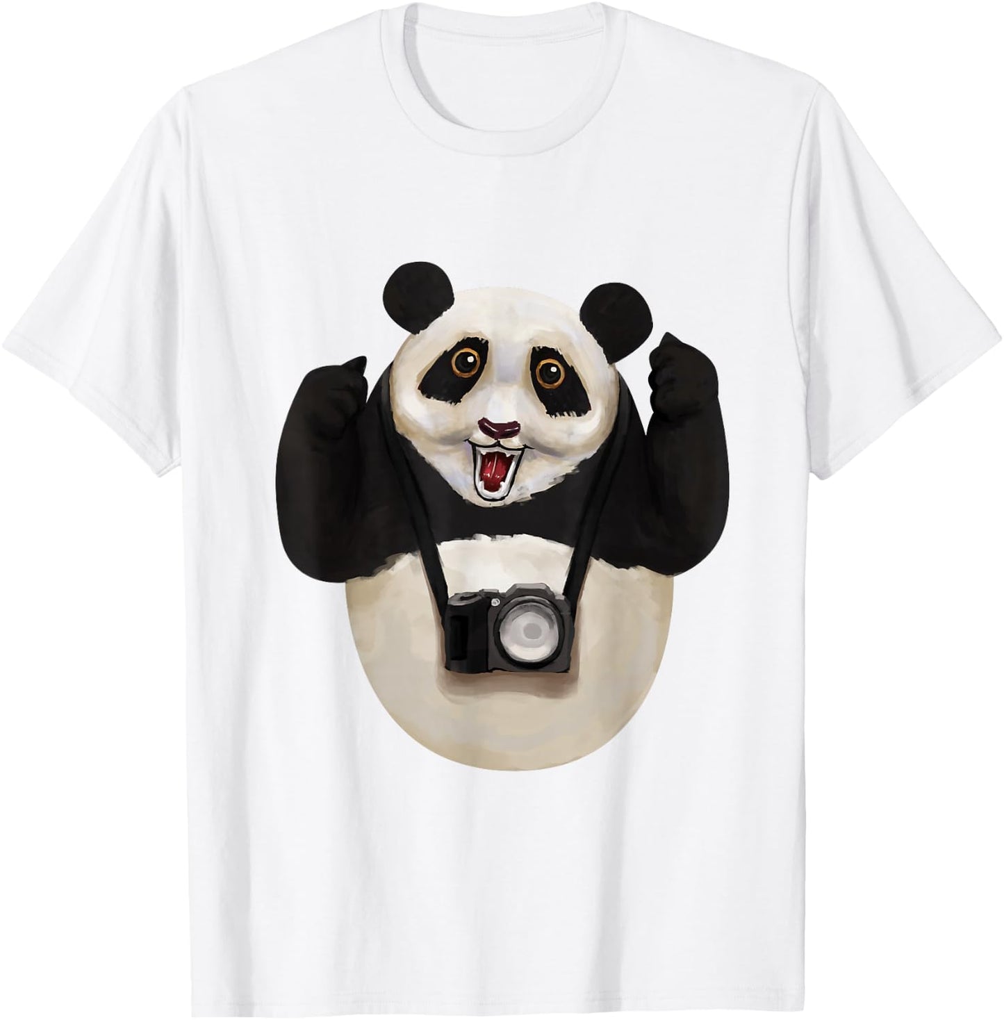 Panda Bear Photographer Photography Day - Camera T-Shirt - T-Shirt | White