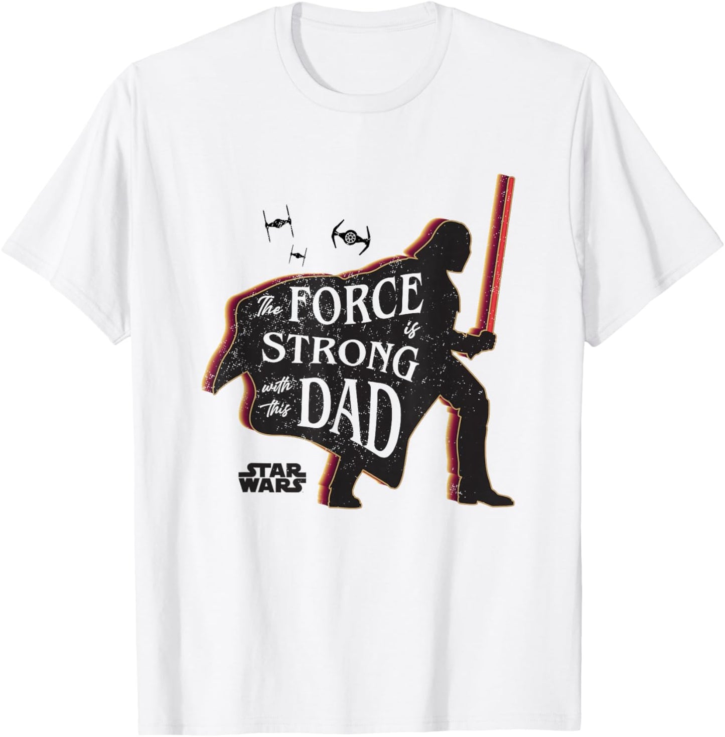 Star Wars Classic Force Strong Dad Silhouette Father's Day T-Shirt - T-Shirt | White