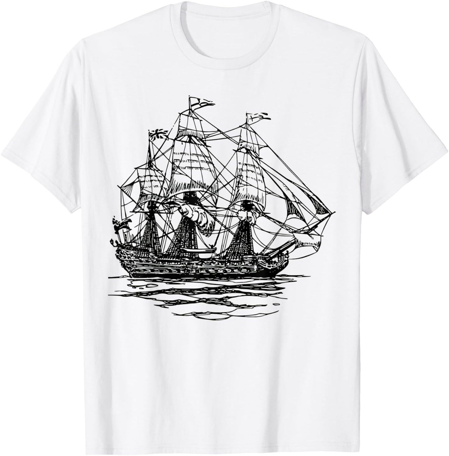 Sheldon Nerdy Vintage Retro Boat Pirate Ship Geek Gift T-Shirt - T-Shirt | White