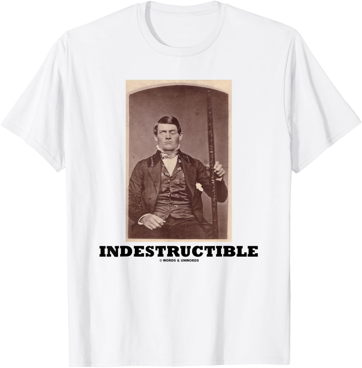Indestructible Phineas Gage Neurology Psychology Humor T-Shirt - T-Shirt | White