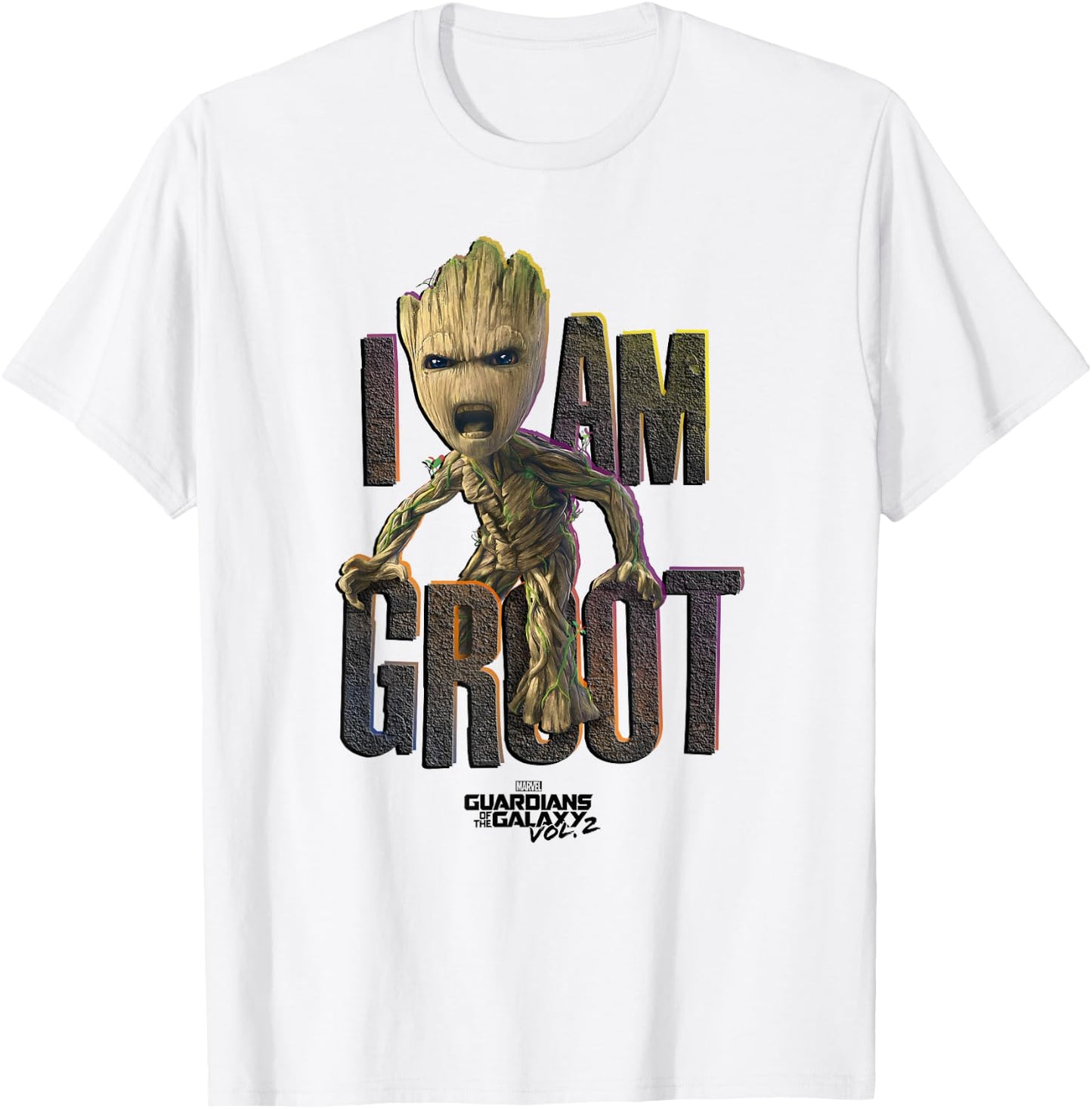 Marvel Guardians Vol.2 I AM Groot Cute Angry C1 Small T-Shirt - T-Shirt | White