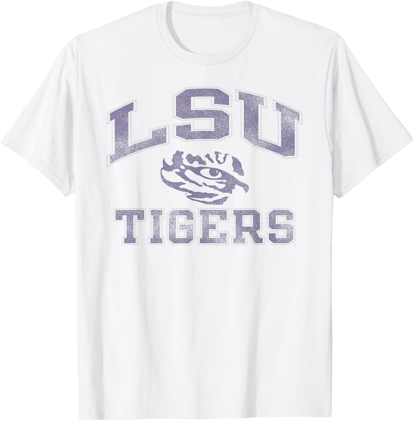 LSU Tigers Vintage Worn Gray Officially Licensed T-Shirt - T-Shirt | White