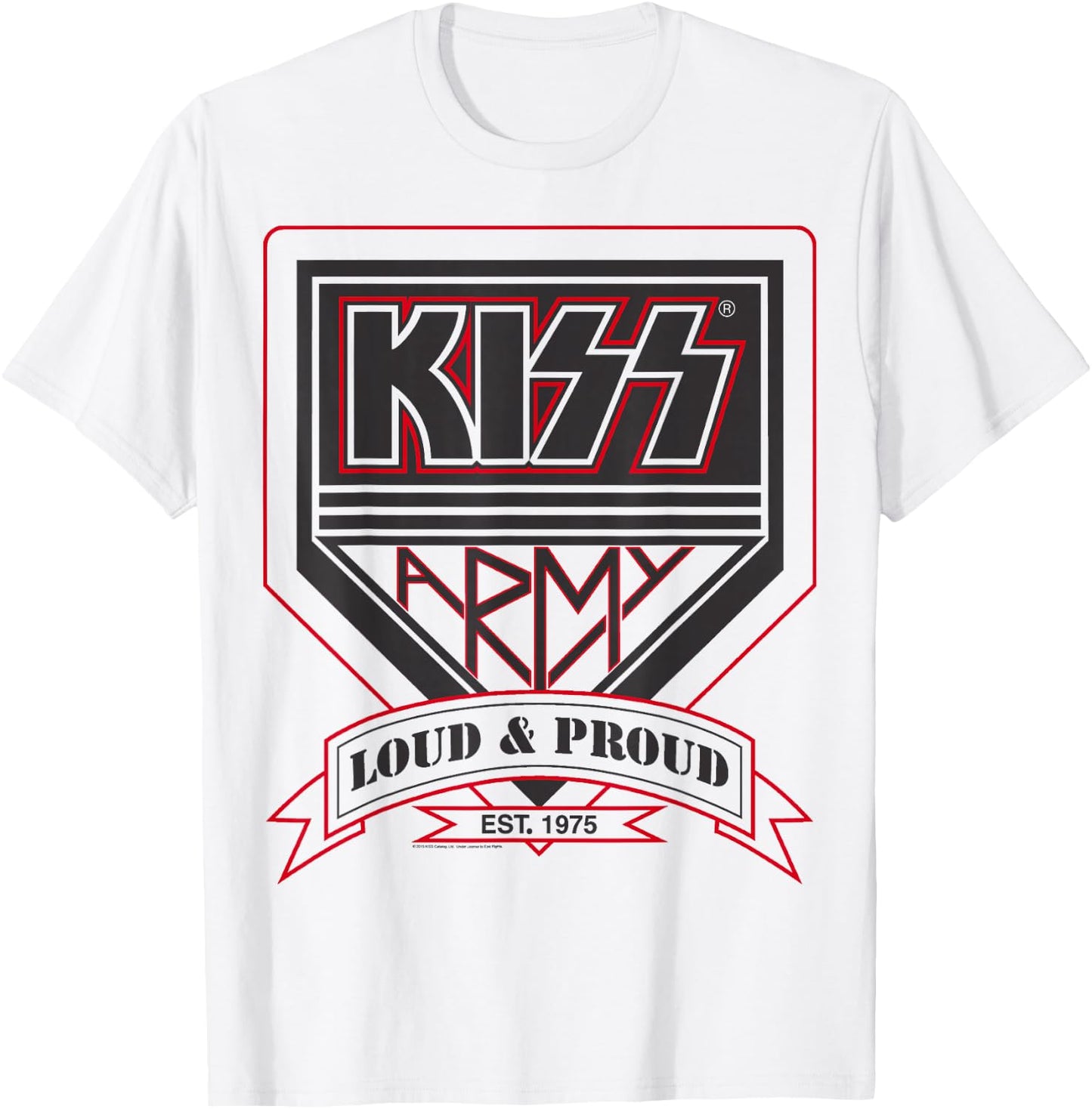 KISS - Official KISS Kollection , -Adults, Short Sleeve, , Military Green, Small T-Shirt - T-Shirt | White