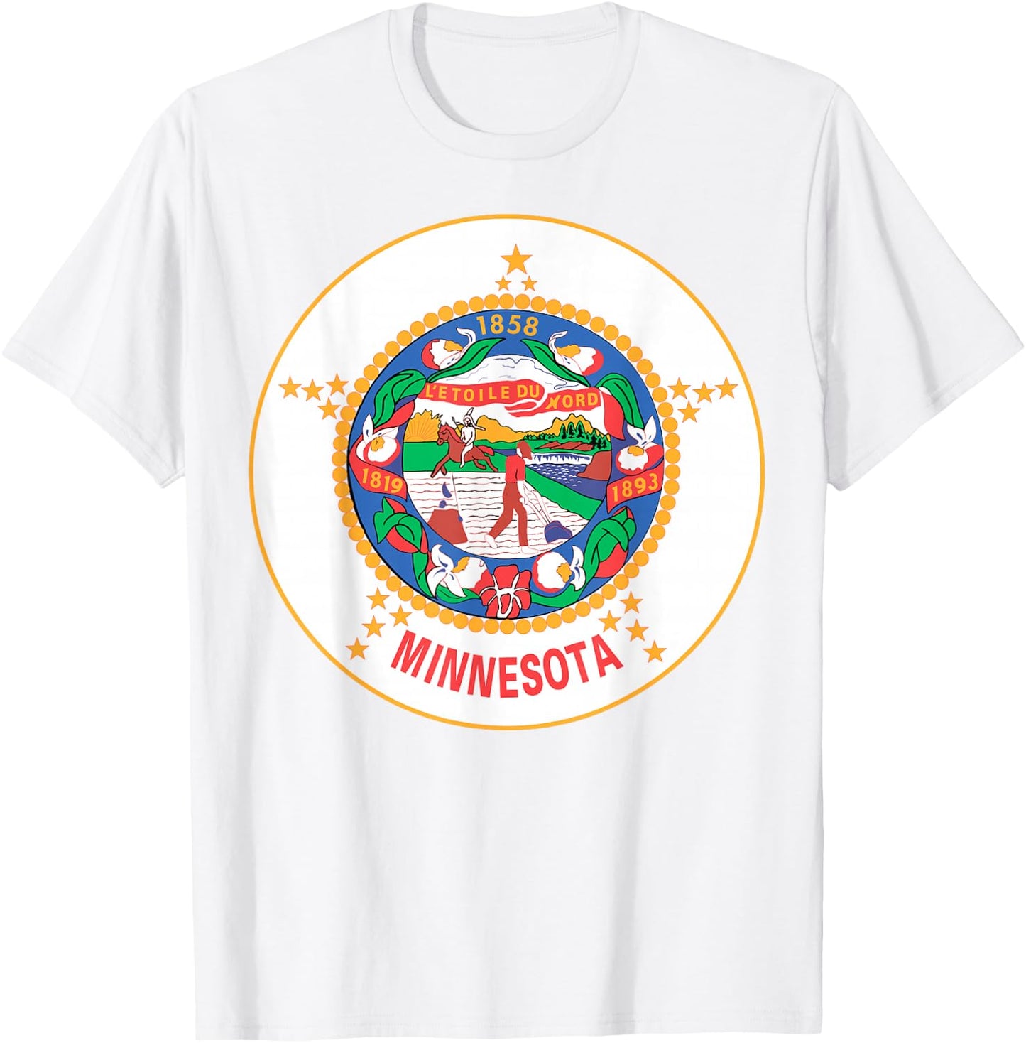 Minnesota MN State Flag USA T Shirt T-Shirt - T-Shirt | White