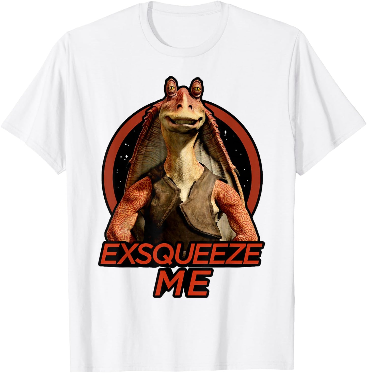Star Wars Jar Jar Binks Exsqueeze Me Graphic Z1 T-Shirt - T-Shirt | White