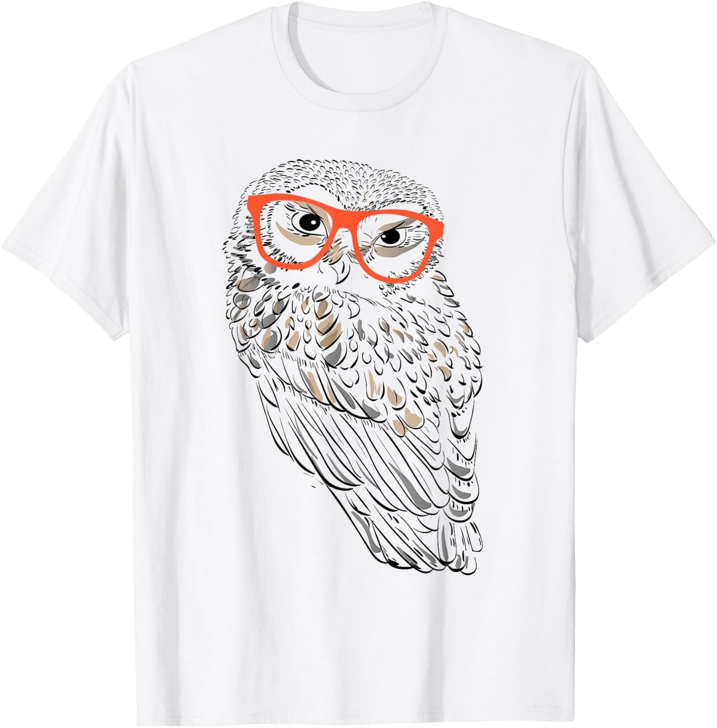 Cute Halloween Hipster Owl With Orange Glasses Funny Gift T-Shirt - T-Shirt | White
