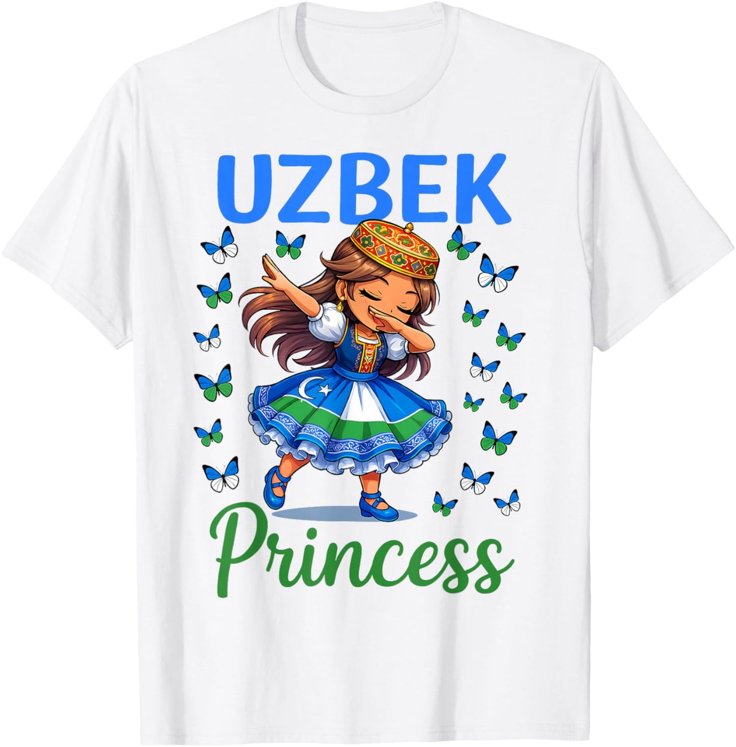 Uzbek Princess Girl Dab Uzbekistan Dress for Girls Kids T-Shirt - T-Shirt | White