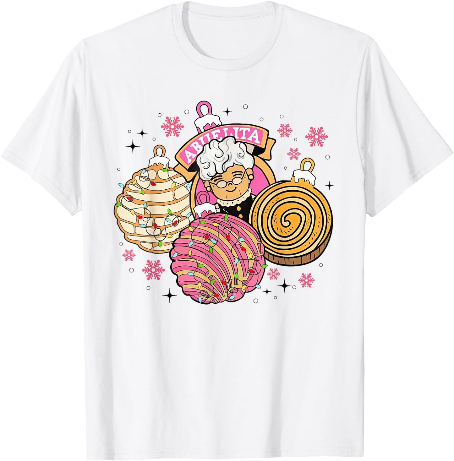 Grandma Abuelita Pan Dulce Season Mexican Xmas T-Shirt - T-Shirt | White