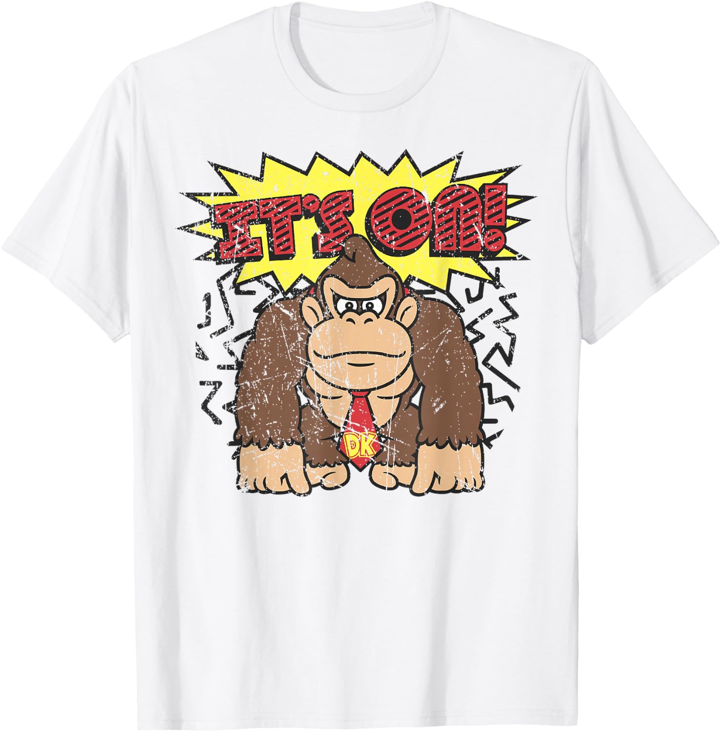 Donkey Kong It's On! Vintage Distressed Graphic T-Shirt - T-Shirt | White