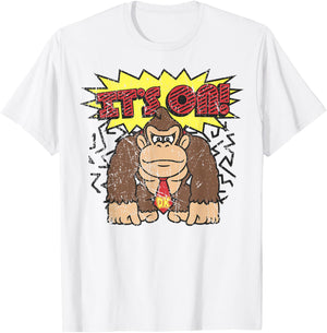 Donkey Kong It's On! Vintage Distressed Graphic T-Shirt - T-Shirt | White