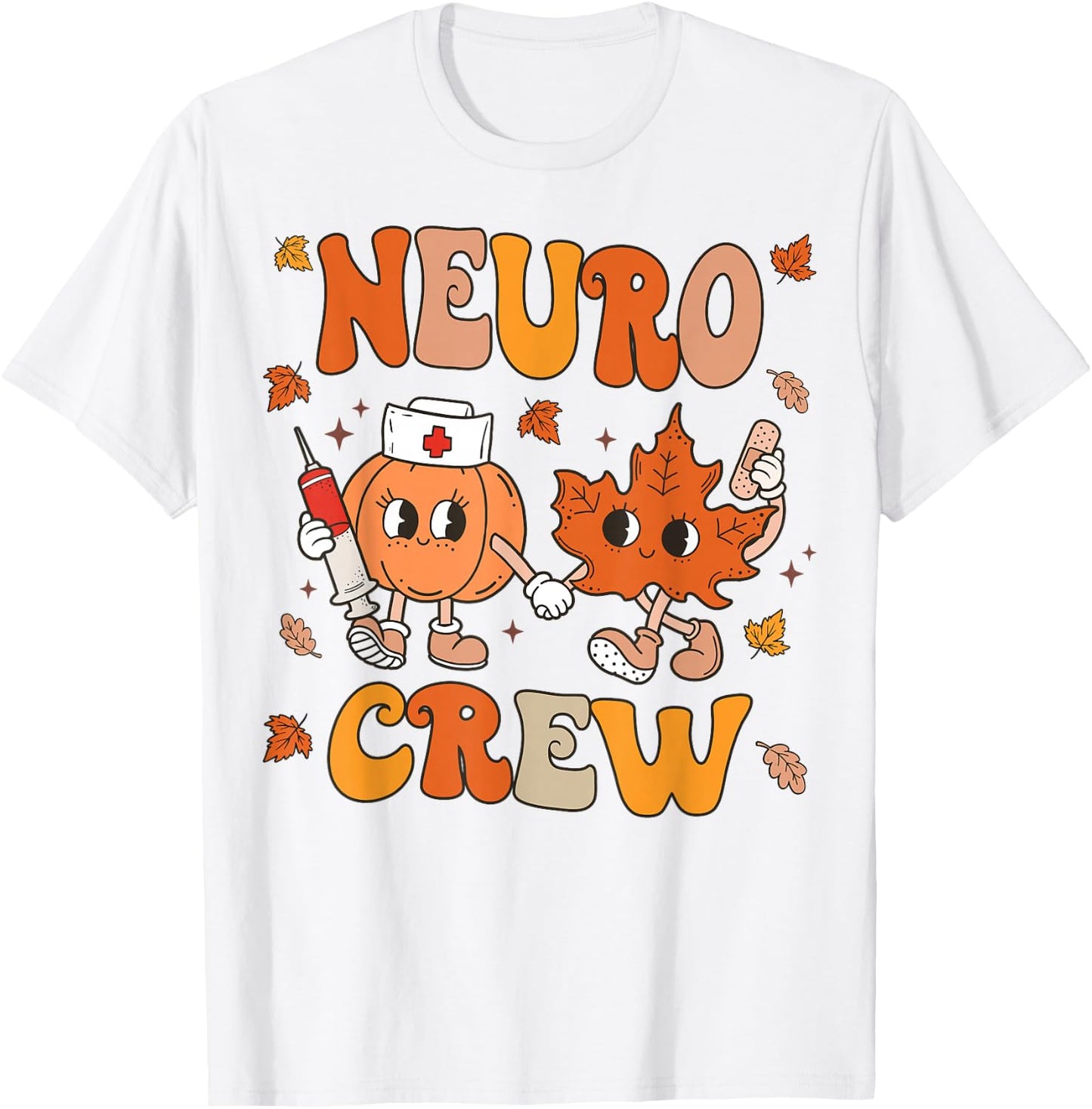 Fall Neuro Nurse Crew Thanksgiving Neurology Women T-Shirt - T-Shirt | White