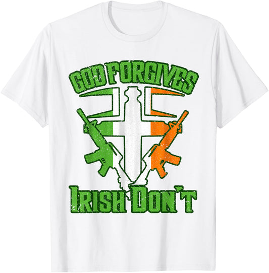 Irish Mob Shirt Boys Gangster Mafia Gun Cross Family T-Shirt - T-Shirt | White