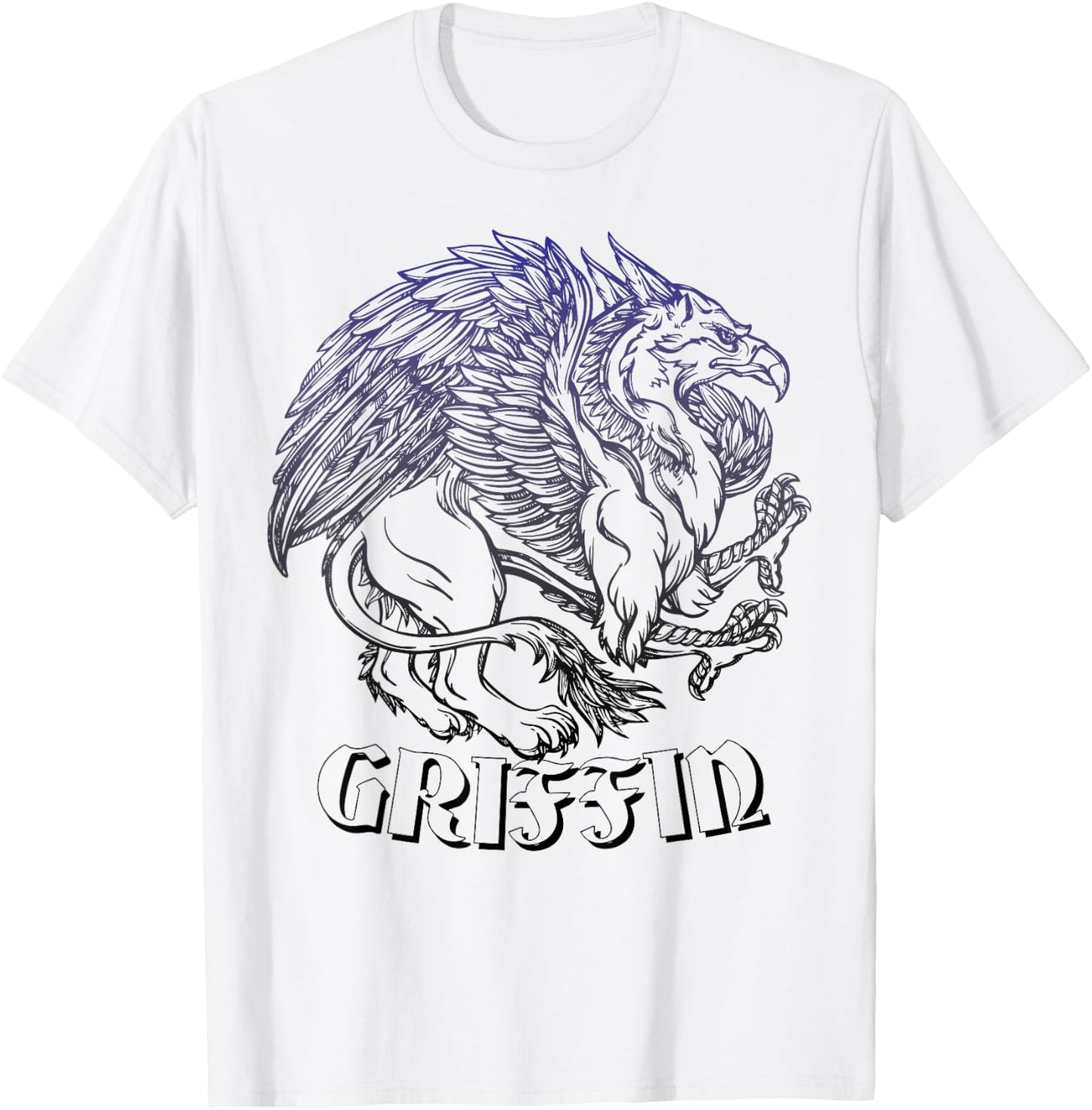GRIFFIN EAGLE LION SHIRT, Mythical Welsh Gryphon T-Shirt - T-Shirt | White
