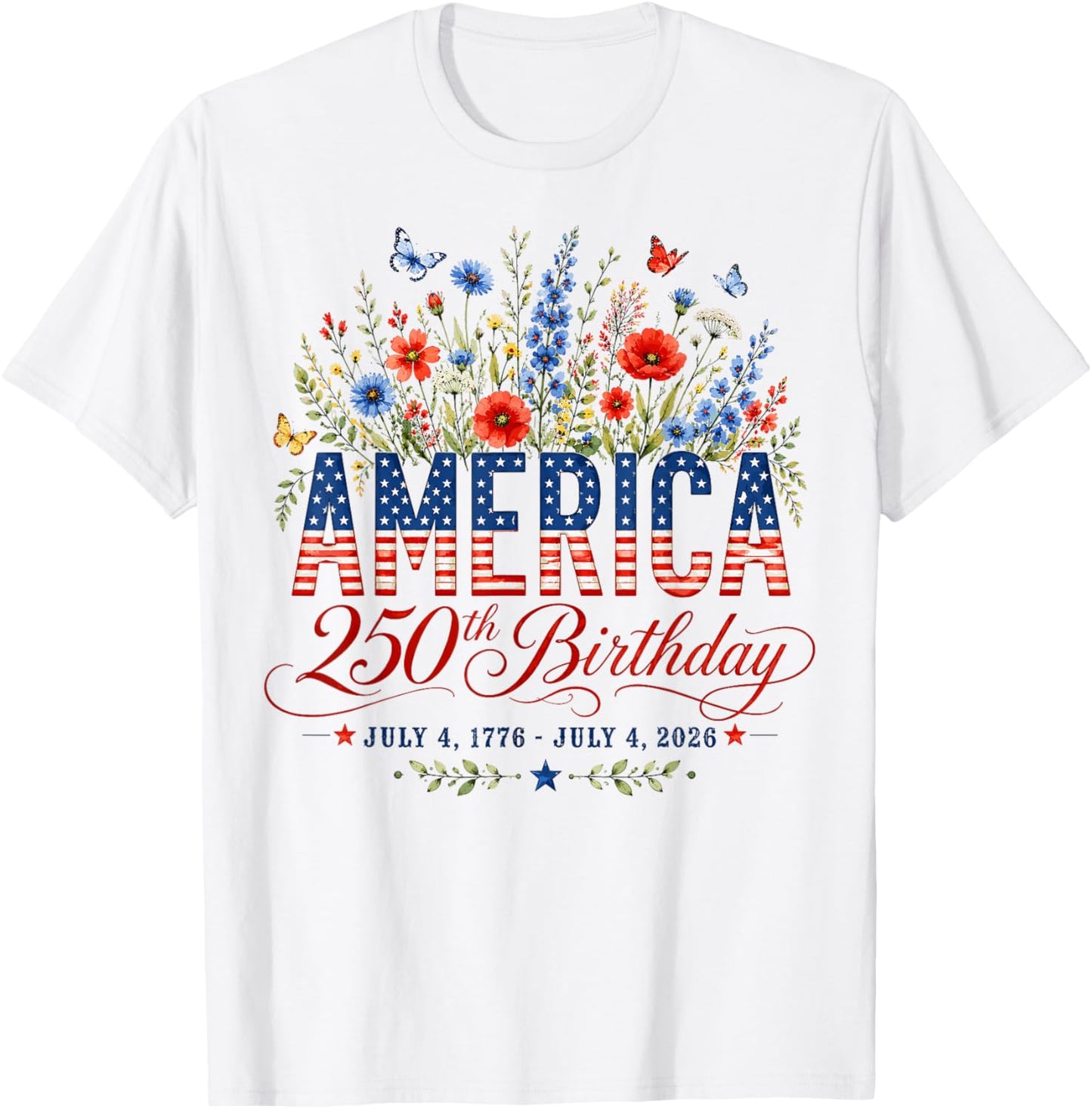250th Anniversary USA Women 250 Years American 4th of July T-Shirt - T-Shirt | White