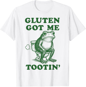Gluten Got Me Tootin Frog T-Shirt - T-Shirt | White