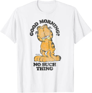 Garfield Good Morning? No Such Thing Funny Cartoon Cat Men Women T-Shirt - T-Shirt | White
