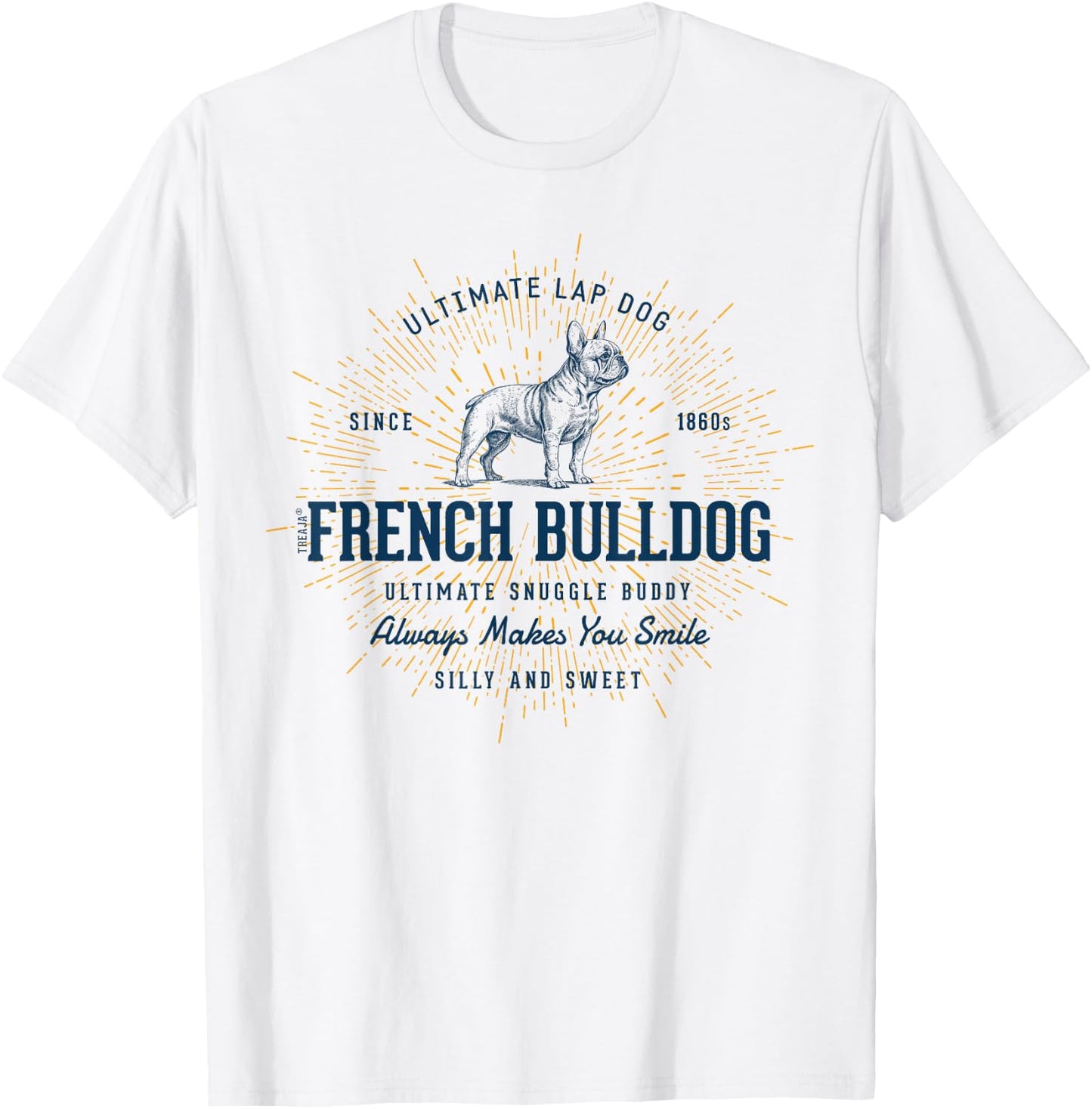 Retro French Bulldog Vintage T-Shirt - T-Shirt | White