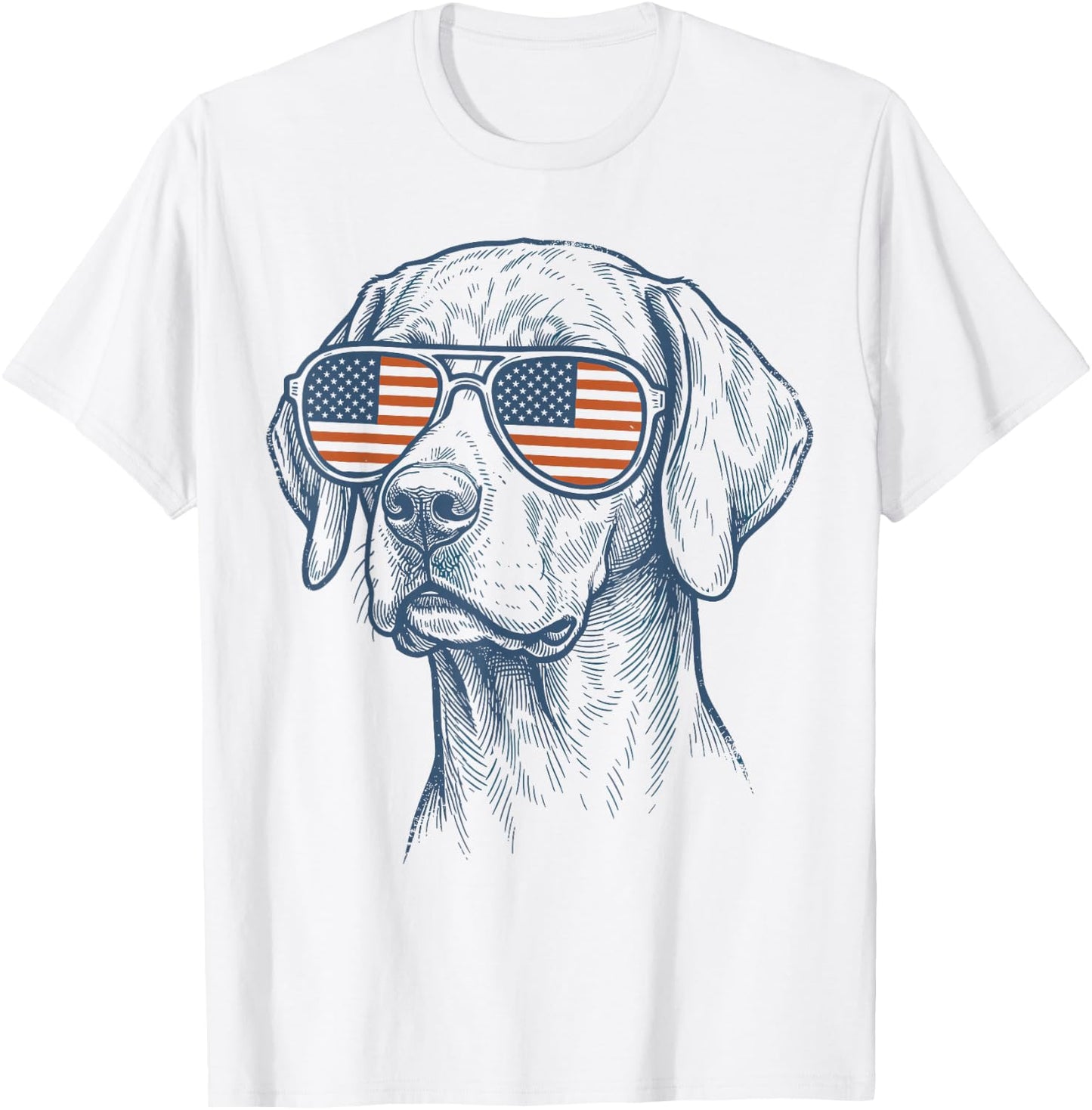 Patriotic Vizsla Dog Mom Dad 4th of July Vintage Men Women T-Shirt - T-Shirt | White