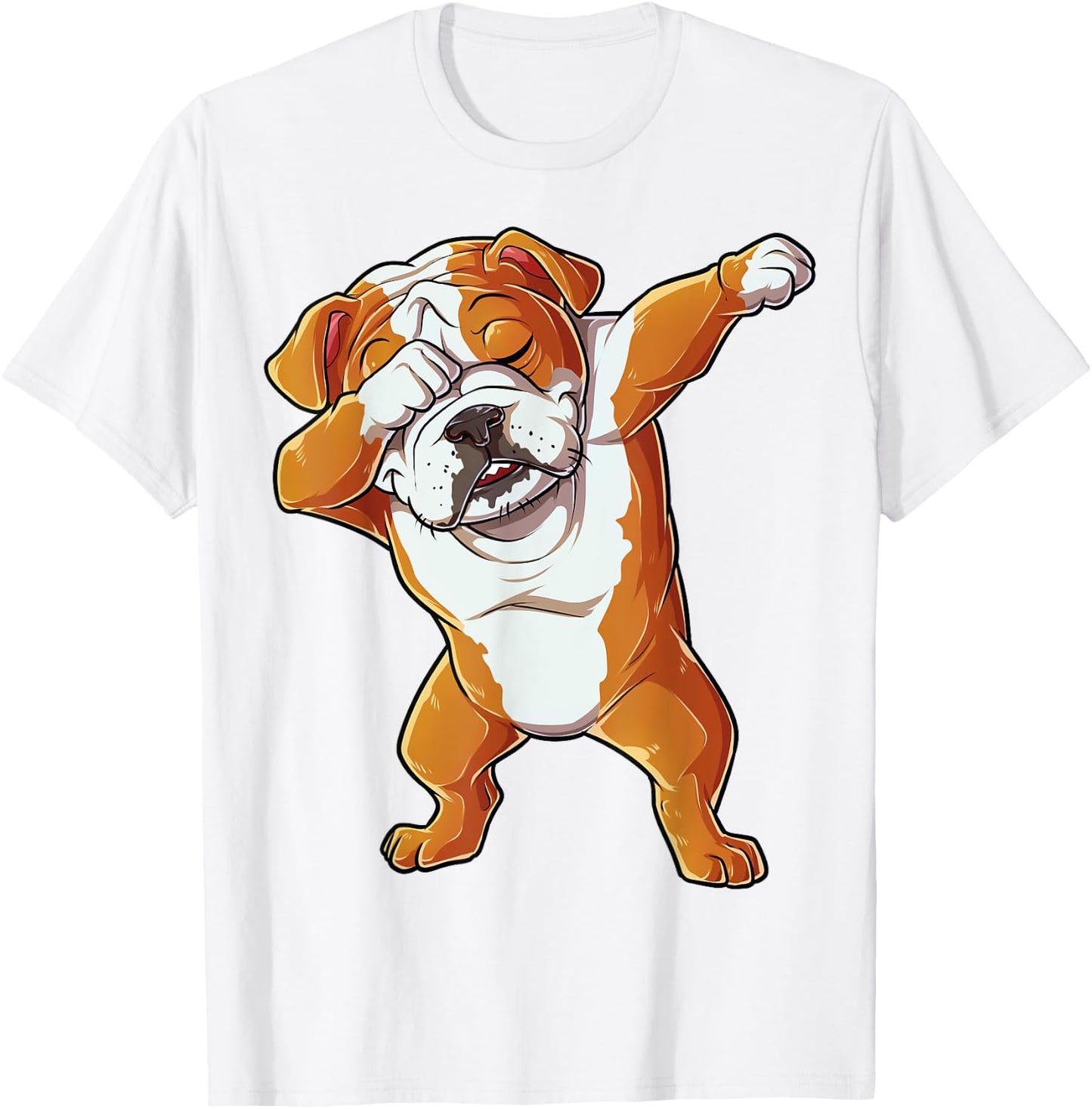 Dabbing English Bulldog T shirt Boys Dab Dance Puppy Lover T-Shirt - T-Shirt | White