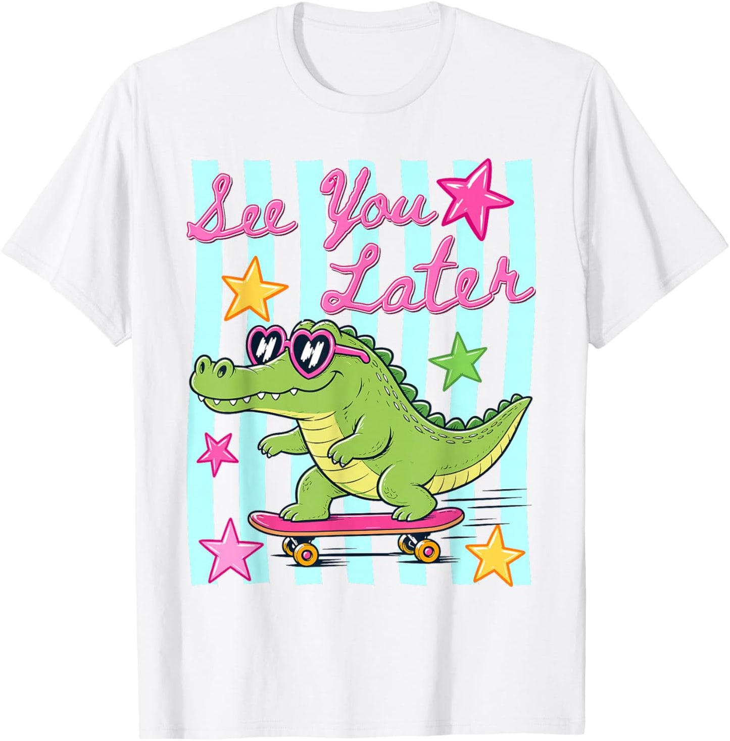 See You Later Teacher Summer Alligator Last Day of School T-Shirt - T-Shirt | White