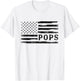 Pops Black Vintage USA Flag Father's Day Grandpa T-Shirt - T-Shirt | White