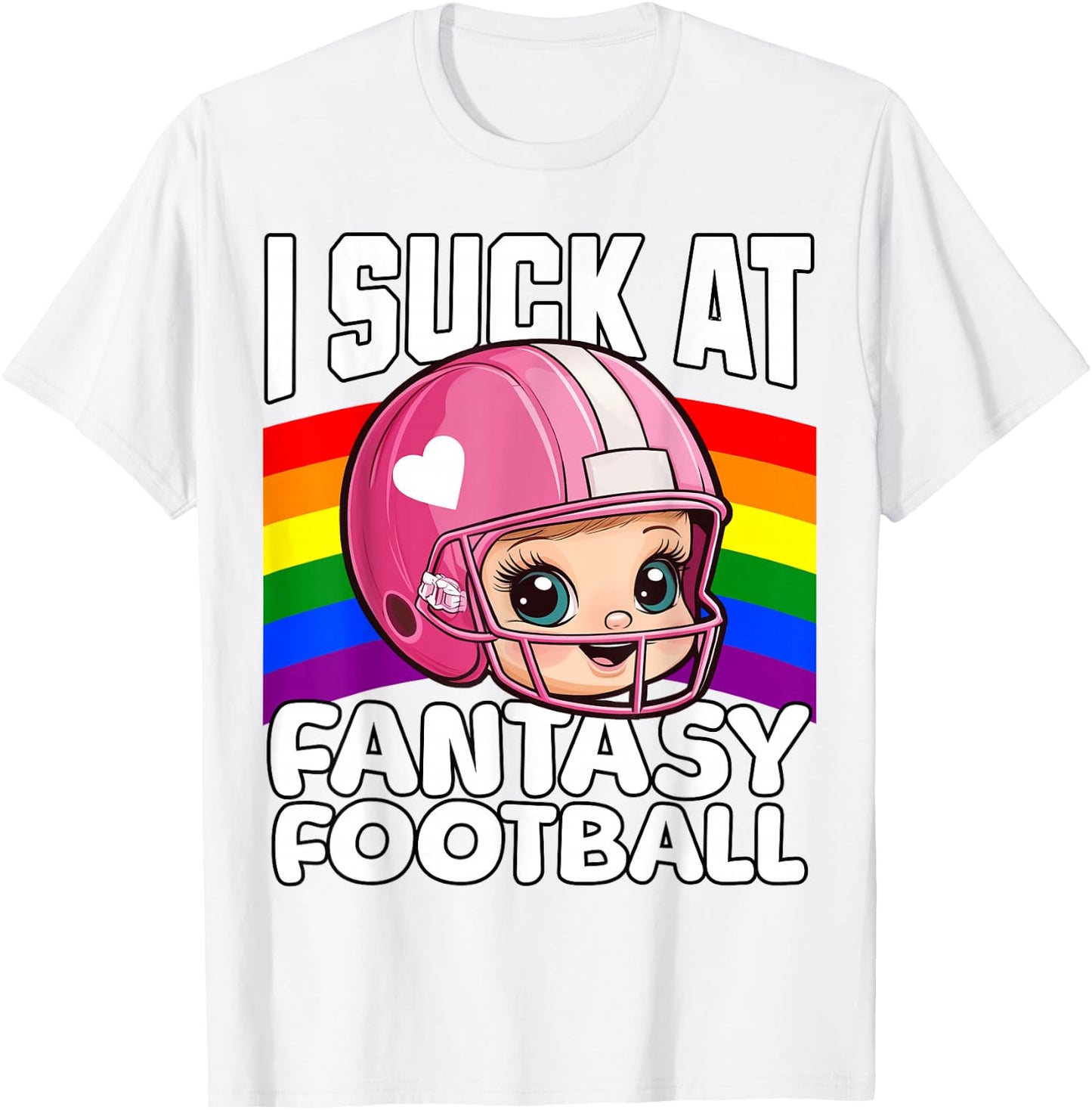 I Suck at Fantasy Football Funny Loser T-Shirt - T-Shirt | White