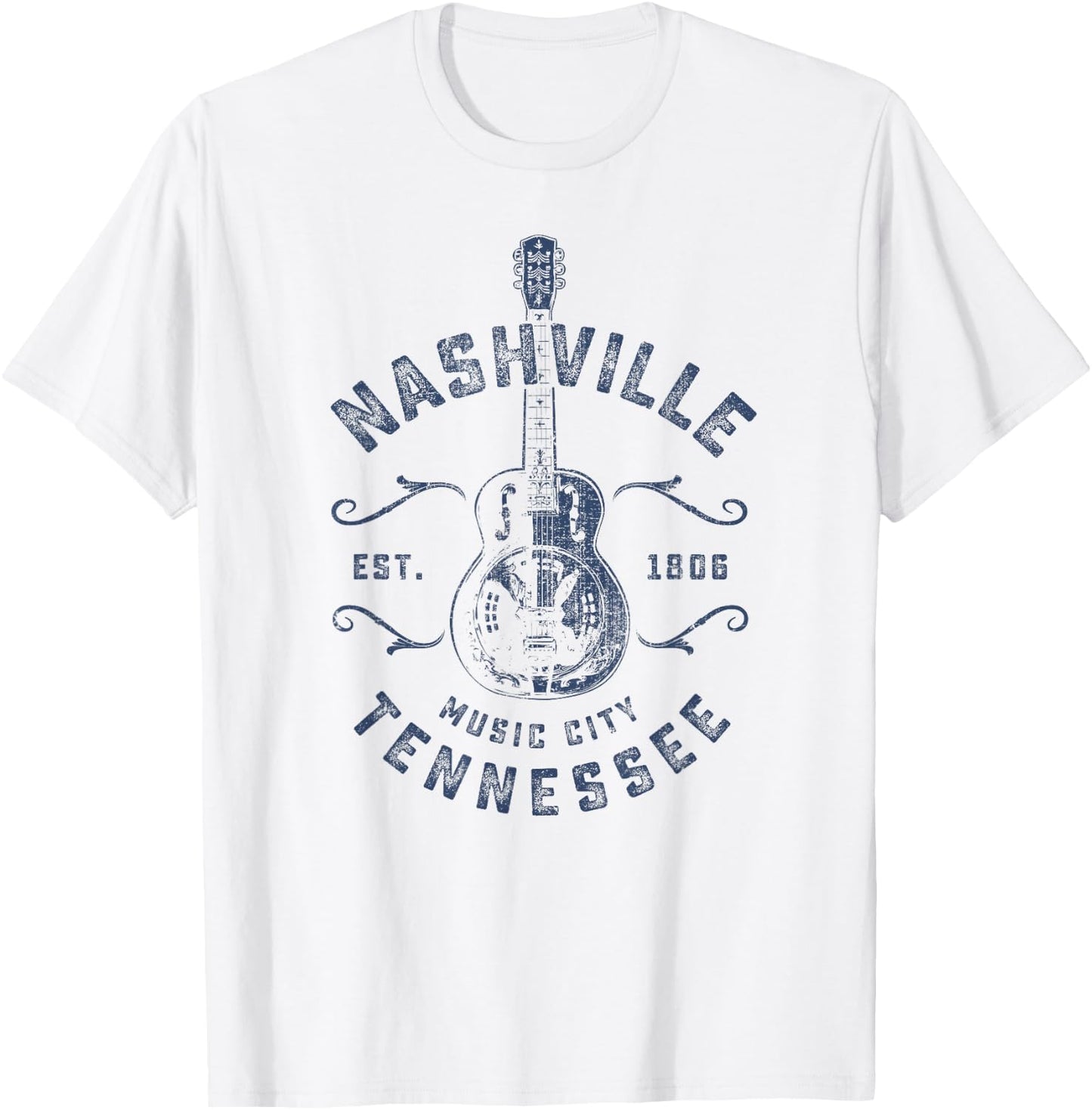 Nashville Music City USA Vintage T-Shirt - T-Shirt | White