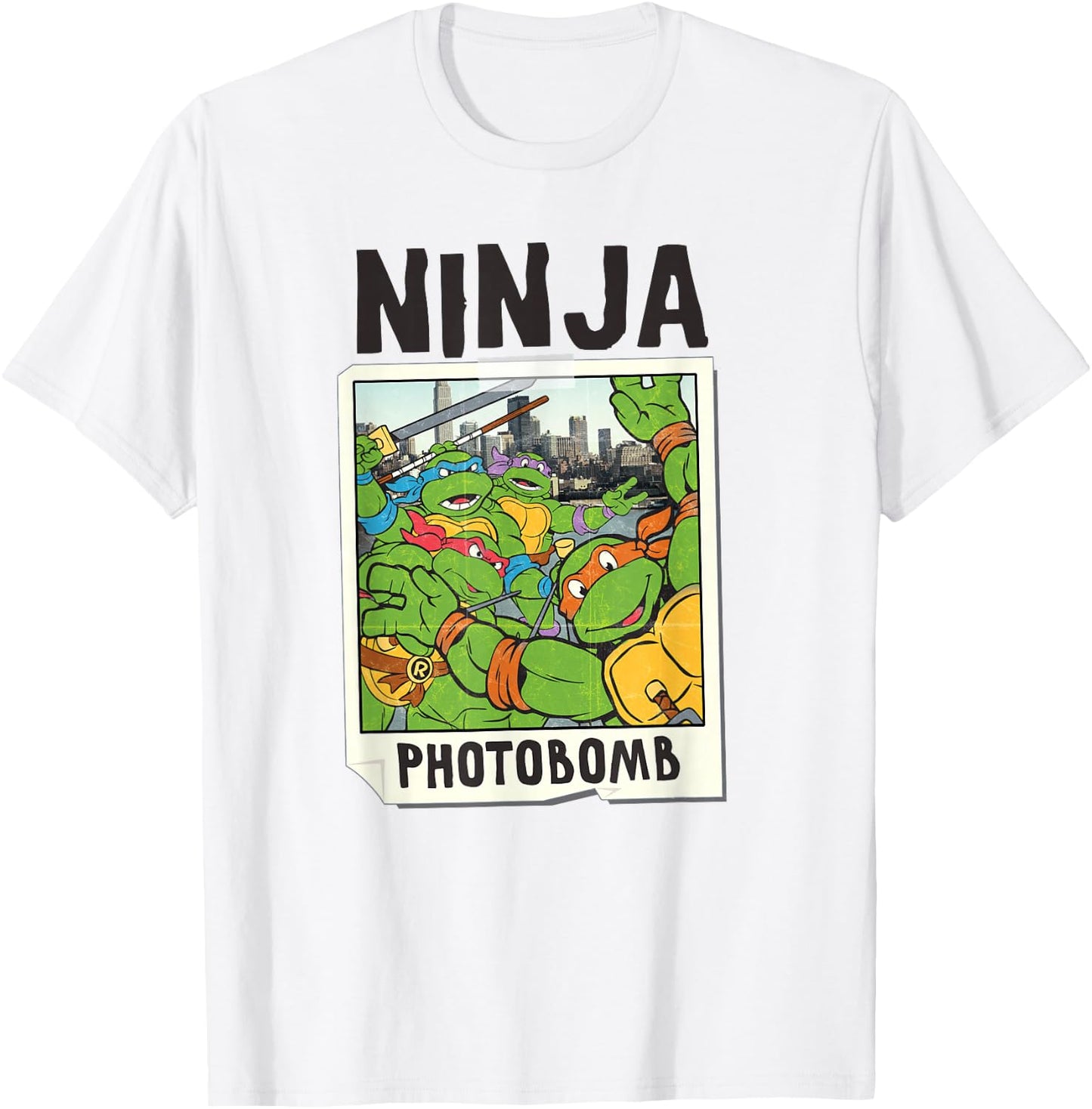 TMNT Ninja Photobomb NYC T-Shirt - T-Shirt | White