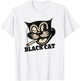 Vintage Retro Black Cat Smoking Halloween Gift T-Shirt - T-Shirt | White
