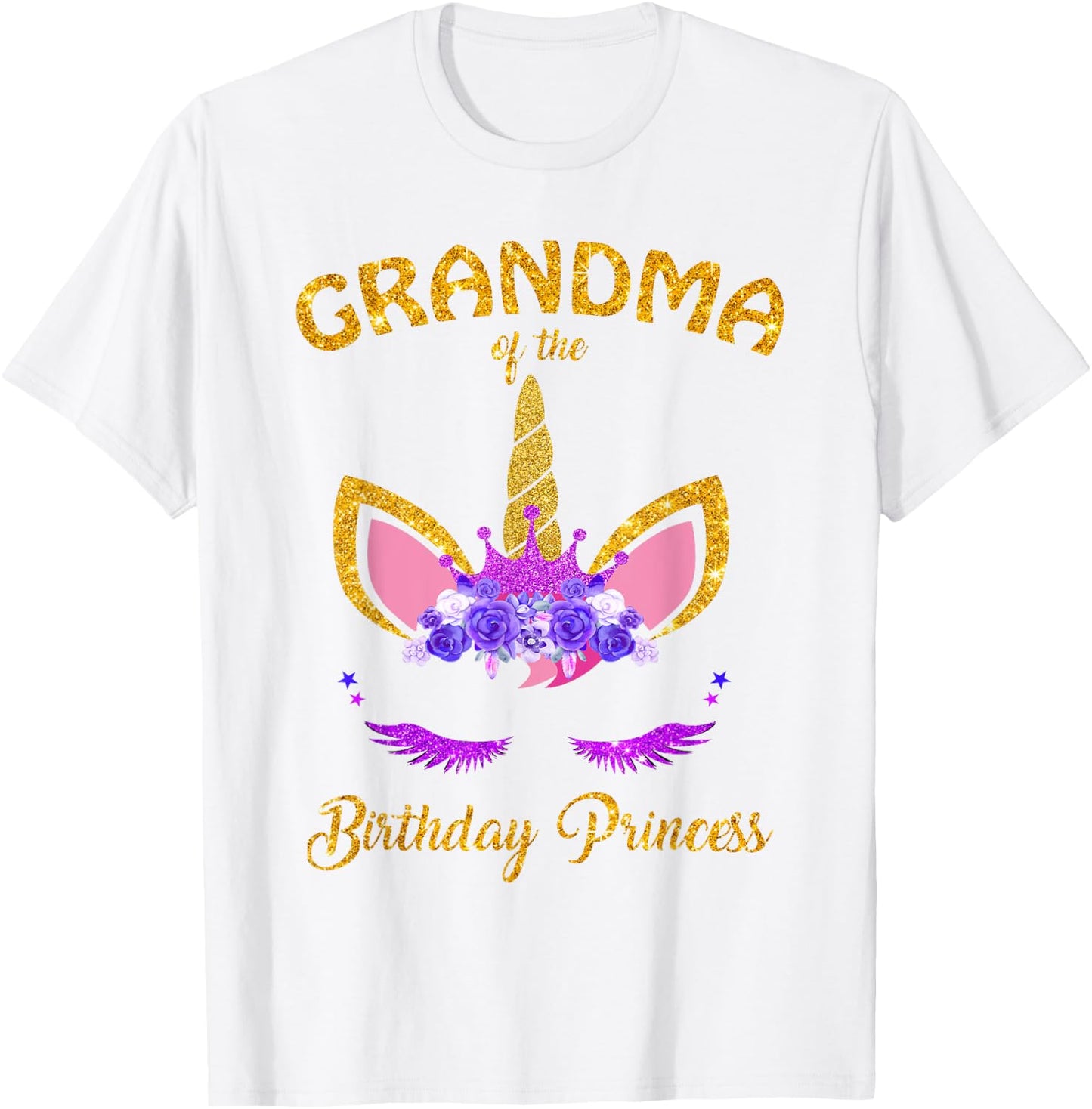 Grandmother Of The Birthday Princess Unicorn Family T Shirt T-Shirt - T-Shirt | White